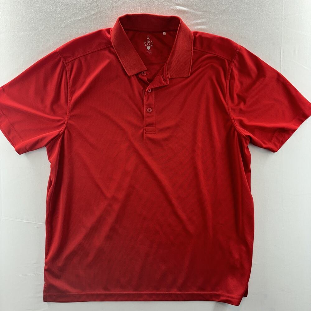 C Buk Men's Polyester Polo Shirt Size Res Short Sleeve Shirt Ships Fast!